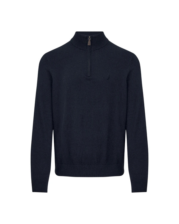 ΜΠΛΟΥΖΑ NAUTICA ΠΛΕΚΤΗ ΜΕ ΦΕΡΜΟΥΑΡ ΣΤΟ ΛΑΙΜΟ BLACK