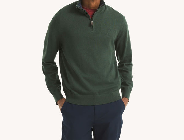 ΜΠΛΟΥΖΑ NAUTICA ΠΛΕΚΤΗ ΜΕ ΦΕΡΜΟΥΑΡ ΣΤΟ ΛΑΙΜΟ ΠΡΑΣΙΝΗ