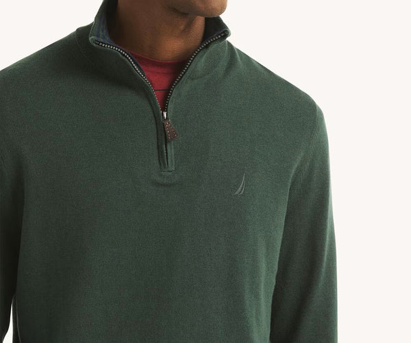 ΜΠΛΟΥΖΑ NAUTICA ΠΛΕΚΤΗ ΜΕ ΦΕΡΜΟΥΑΡ ΣΤΟ ΛΑΙΜΟ ΠΡΑΣΙΝΗ