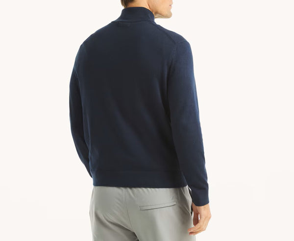 ΜΠΛΟΥΖΑ NAUTICA ΠΛΕΚΤΗ ΜΕ ΦΕΡΜΟΥΑΡ ΣΤΟ ΛΑΙΜΟ DARK BLUE