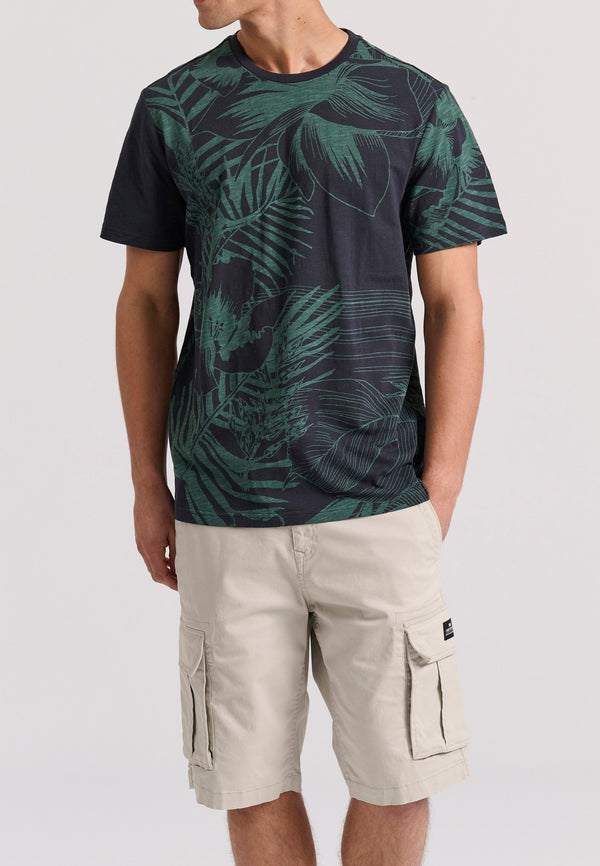 T-shirt Funky Buddha με all over τύπωμα ANTHRACITE
