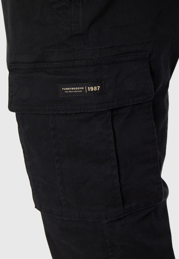 ΠΑΝΤΕΛΟΝΙ FUNKY BUDDHA COMFORT STRETCH CARGO BLACK