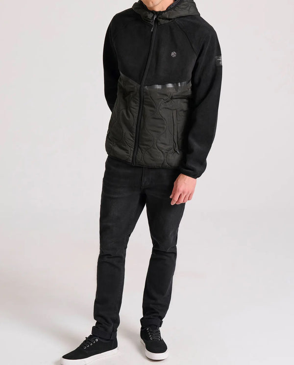 ΖΑΚΕΤΑ OVERSIZED FUNKY BUDDHA FLEECE ΜΑΥΡΗ