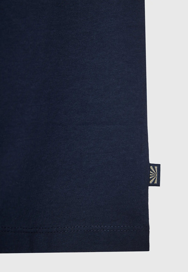 T-SHIRT THE ESSENTIALS FUNKY BUDDHA ΜΕ ΛΑΙΜΟΚΟΨΗ NAVY