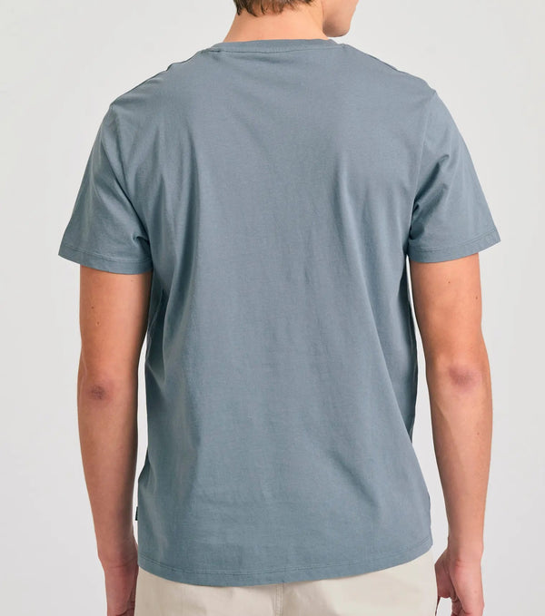 T-SHIRT THE ESSENTIALS FUNKY BUDDHA ΜΕ ΛΑΙΜΟΚΟΨΗ STEEL GREY