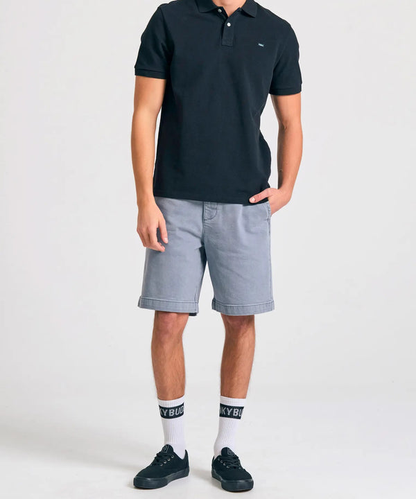Μπλούζα Polo Funky Buddha με κεντημένο Logo Black