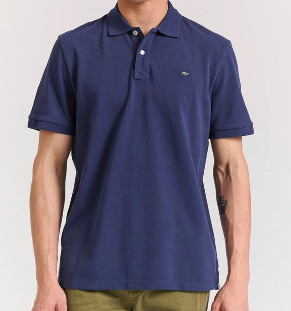 Μπλούζα Polo Funky Buddha με κεντημένο Logo Navy