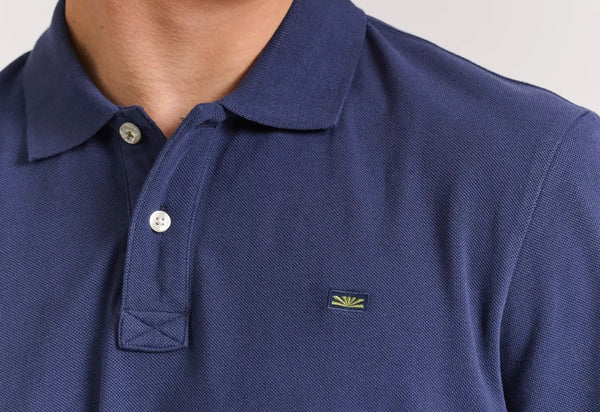 Μπλούζα Polo Funky Buddha με κεντημένο Logo Navy