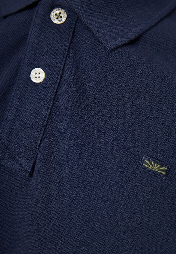 Μπλούζα Polo Funky Buddha με κεντημένο Logo Navy