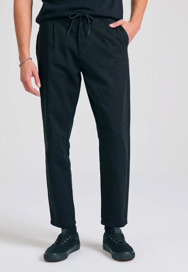 ΠΑΝΤΕΛΟΝΙ FUNKY BUDDHA COMFORT FIT GARMENT DYED CHINO ΜΑΥΡΟ