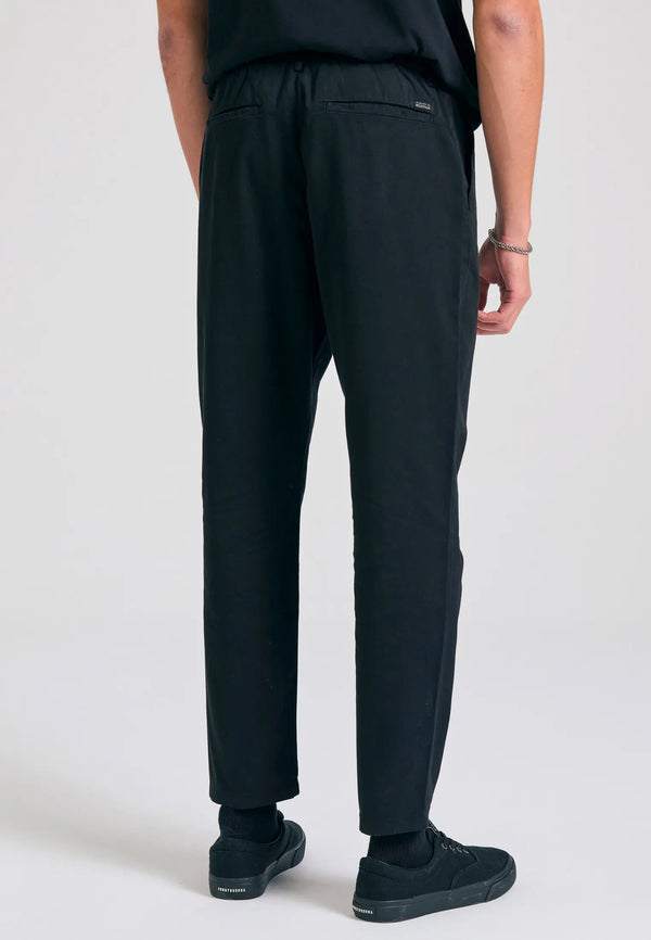 ΠΑΝΤΕΛΟΝΙ FUNKY BUDDHA COMFORT FIT GARMENT DYED CHINO ΜΑΥΡΟ