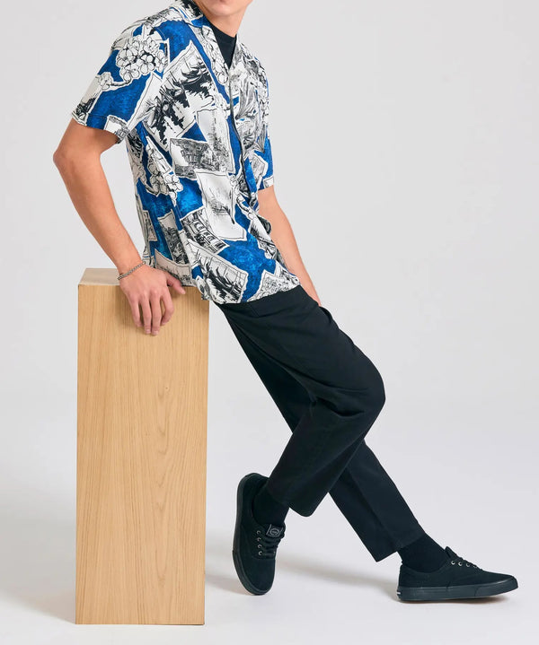 ΠΑΝΤΕΛΟΝΙ FUNKY BUDDHA COMFORT FIT GARMENT DYED CHINO ΜΑΥΡΟ