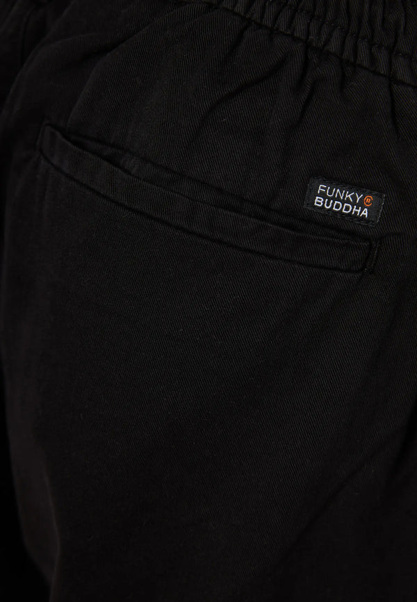 ΠΑΝΤΕΛΟΝΙ FUNKY BUDDHA COMFORT FIT GARMENT DYED CHINO ΜΑΥΡΟ