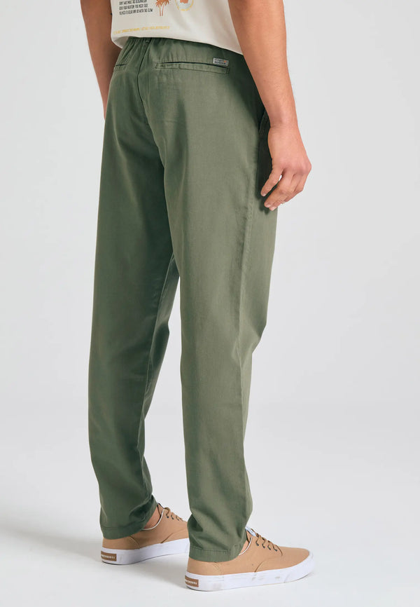 ΠΑΝΤΕΛΟΝΙ FUNKY BUDDHA COMFORT FIT GARMENT DYED CHINO DUSTY GREEN