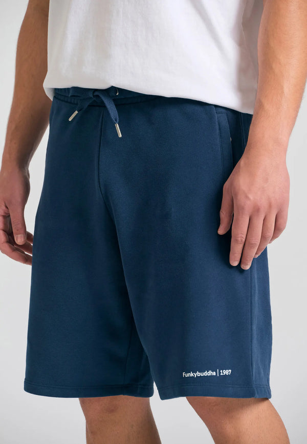Funky Buddha Wide leg fit αθλητική βερμούδα Navy