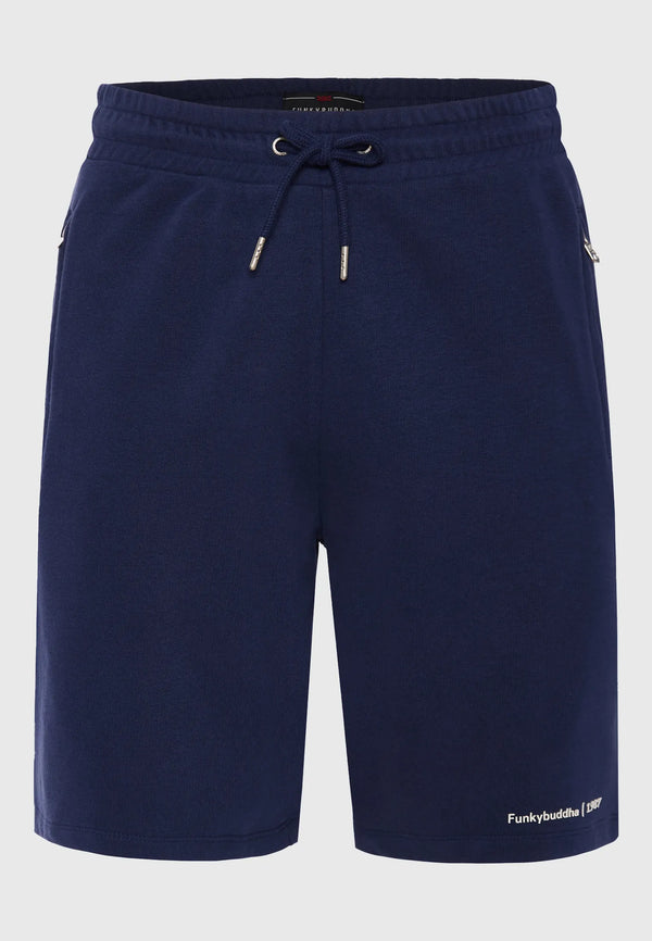 Funky Buddha Wide leg fit αθλητική βερμούδα Navy