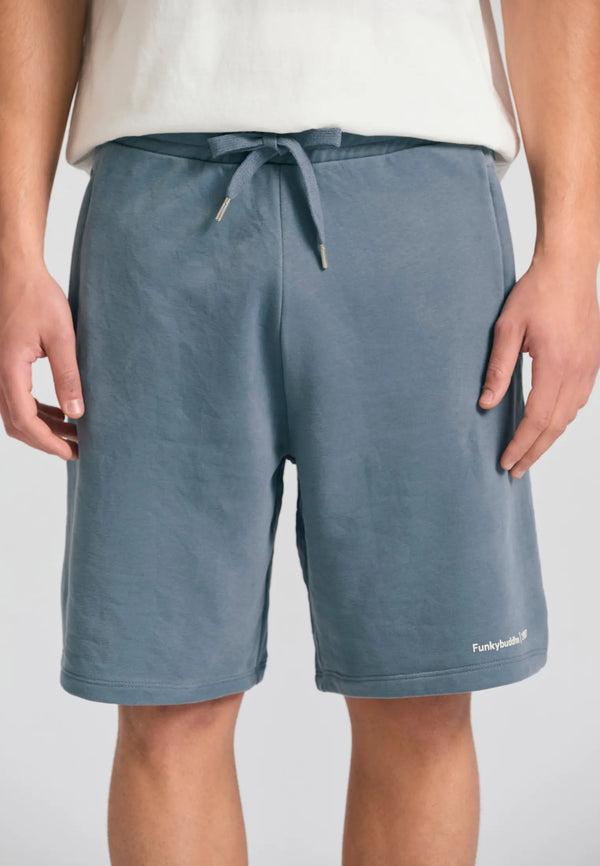 Funky Buddha Wide leg fit αθλητική βερμούδα Steel Grey