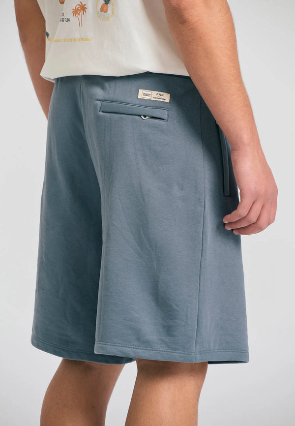 Funky Buddha Wide leg fit αθλητική βερμούδα Steel Grey