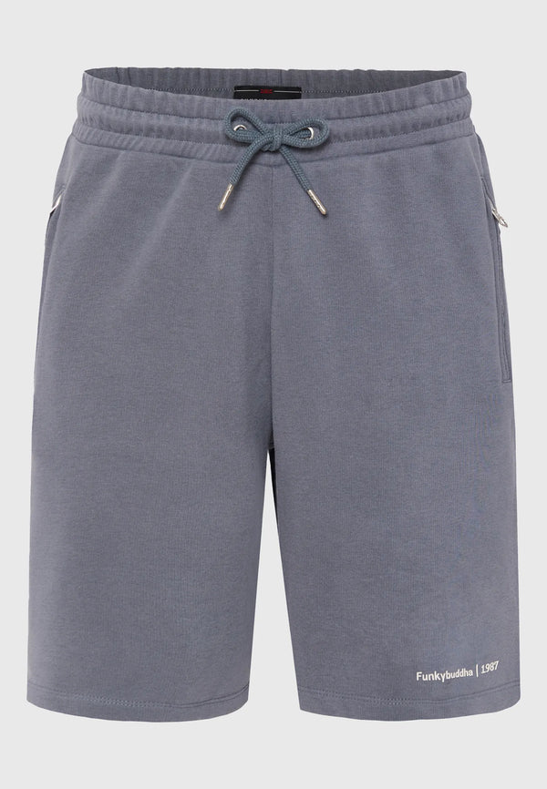 Funky Buddha Wide leg fit αθλητική βερμούδα Steel Grey