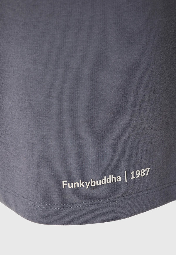 Funky Buddha Wide leg fit αθλητική βερμούδα Steel Grey