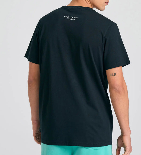 T-shirt Funky Buddha με abstract frame τύπωμα Μαυρο
