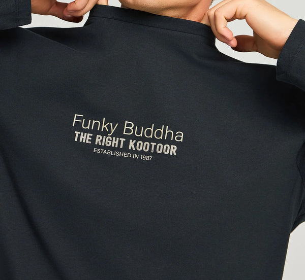 ΜΠΛΟΥΖΑ ΜΑΚΡΥΜΑΝΙΚΗ FUNKY BUDDHA ΜΕ ΤΥΠΩΜΑ ΜΑΥΡΗ