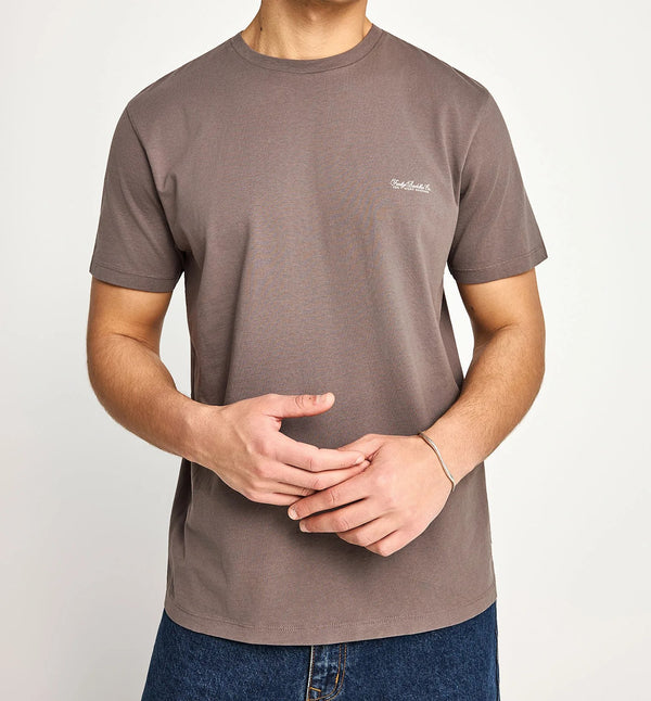 Ανδρικό μονόχρωμο T-shirt Funky Buddha The basics collection moon mist