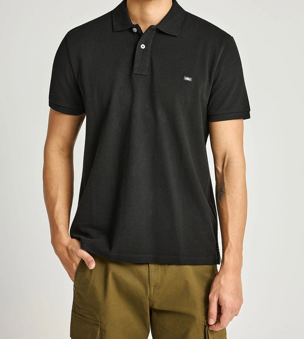 Μπλούζα Polo Funky Buddha με κεντημένο Logo Black