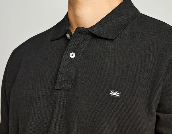 Μπλούζα Polo Funky Buddha με κεντημένο Logo Black