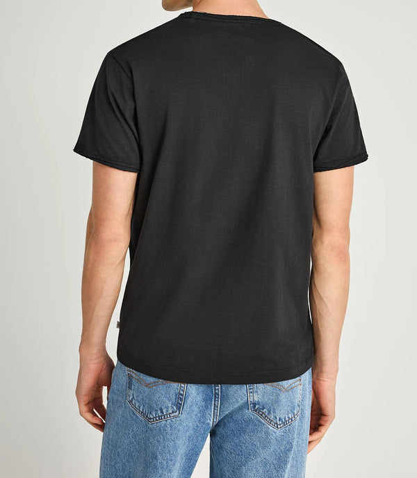 T-shirt Essential με λαιμό V Funky Buddha Μαύρο