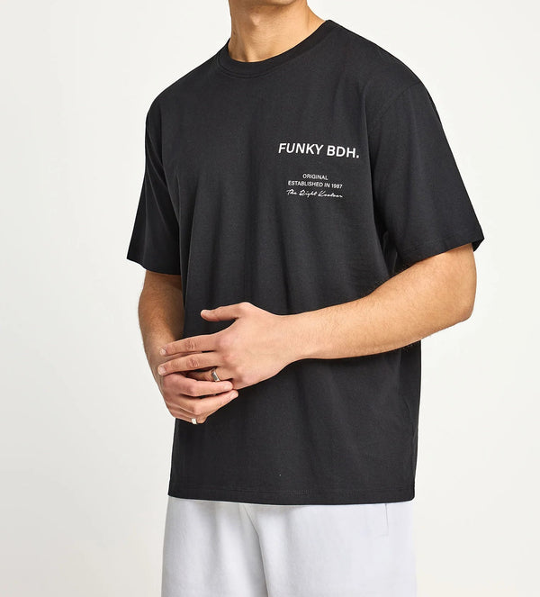 T SHIRT FUNKY BUDDHA ΒΑΜΒΑΚΕΡΟ ΜΕ ΤΥΠΩΜΑ ΜΑΥΡΟ