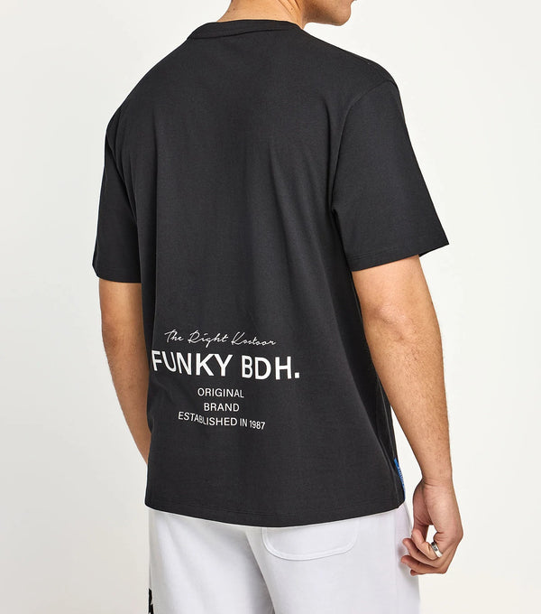 T SHIRT FUNKY BUDDHA ΒΑΜΒΑΚΕΡΟ ΜΕ ΤΥΠΩΜΑ ΜΑΥΡΟ