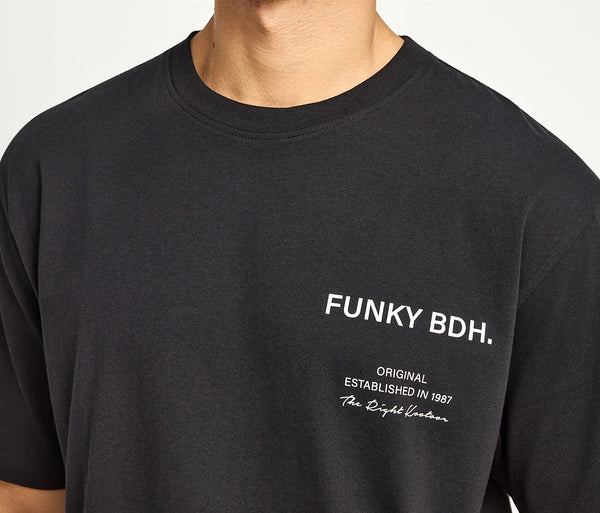T SHIRT FUNKY BUDDHA ΒΑΜΒΑΚΕΡΟ ΜΕ ΤΥΠΩΜΑ ΜΑΥΡΟ
