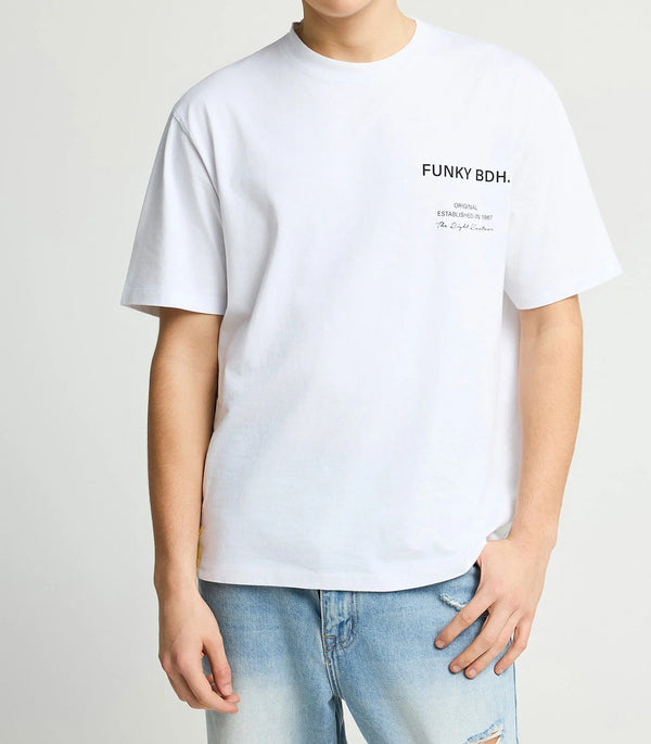 T SHIRT FUNKY BUDDHA ΒΑΜΒΑΚΕΡΟ ΜΕ ΤΥΠΩΜΑ WHITE