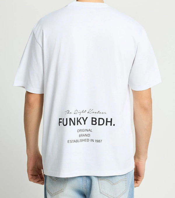 T SHIRT FUNKY BUDDHA ΒΑΜΒΑΚΕΡΟ ΜΕ ΤΥΠΩΜΑ WHITE