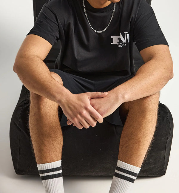 Ανδρικό oversized t-shirt Funky Buddha με τύπωμα στην πλάτη Black