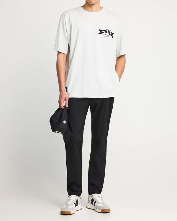 Ανδρικό oversized t-shirt Funky Buddha με τύπωμα στην πλάτη Mist