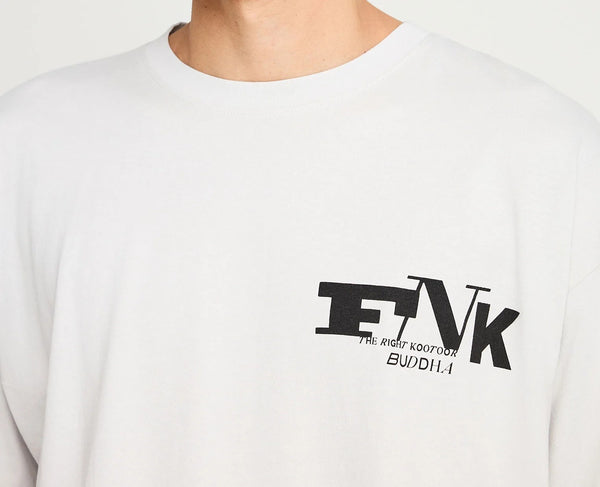 Ανδρικό oversized t-shirt Funky Buddha με τύπωμα στην πλάτη Mist