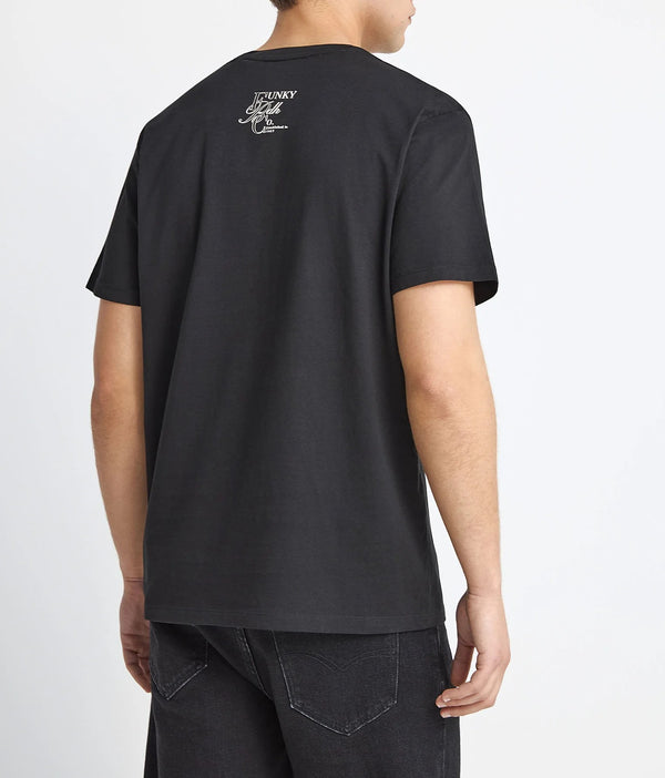 Ανδρικό βαμβακερό t-shirt  Funky Buddha με τύπωμα Μαύρο
