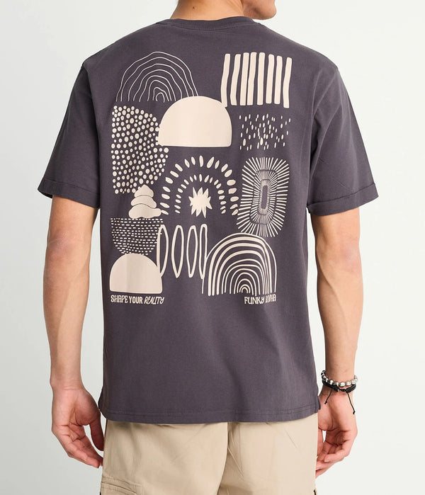T-shirt Funky Buddha με τύπωμα στην πλάτη Anthracite