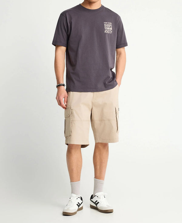 T-shirt Funky Buddha με τύπωμα στην πλάτη Anthracite