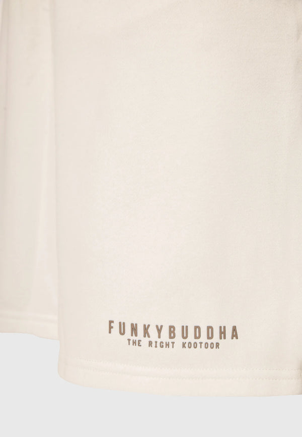 Αθλητική βερμούδα Funky Buddha Wide leg fit Cream