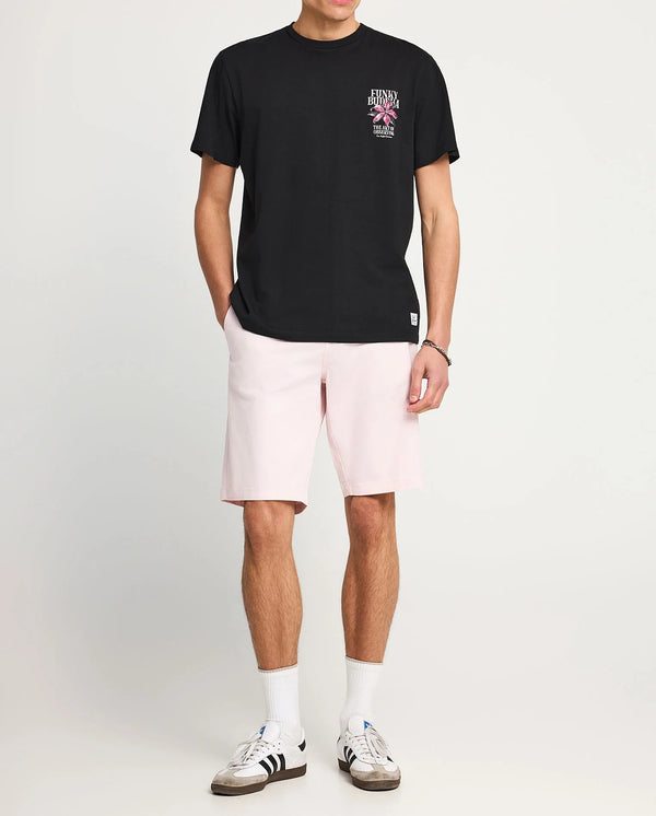 Ανδρικό βαβακερό t-shirt Funky Buddha με τύπωμα στην πλάτη Black