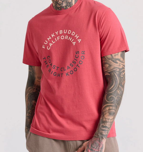 T-SHIRT FUNKY BUDDHA ME TEXT ARTWORK ΤΥΠΩΜΑ EARTH RED