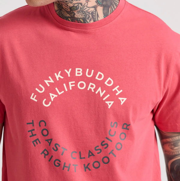 T-SHIRT FUNKY BUDDHA ME TEXT ARTWORK ΤΥΠΩΜΑ EARTH RED