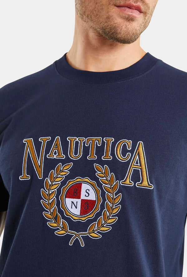 T-SHIRT NAUTICA ΜΕ LOGO ΜΠΛΕ