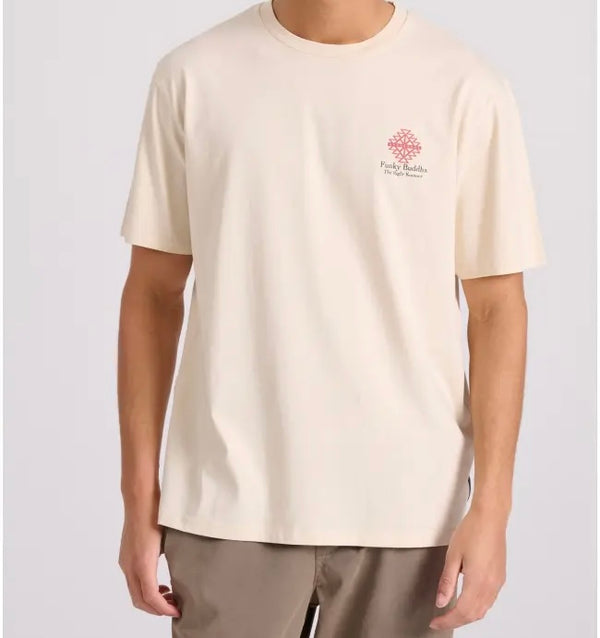 T-SHIRT FUNKY BUDDHA RELAXED FIT ME ABSTRACT ΤΥΠΩΜΑ CREAM