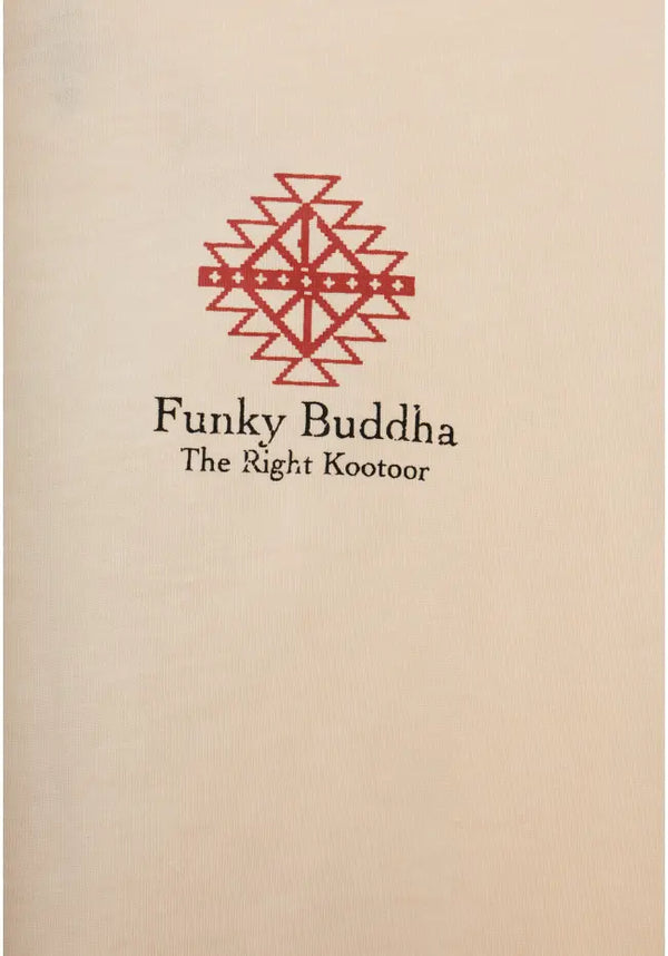 T-SHIRT FUNKY BUDDHA RELAXED FIT ME ABSTRACT ΤΥΠΩΜΑ CREAM