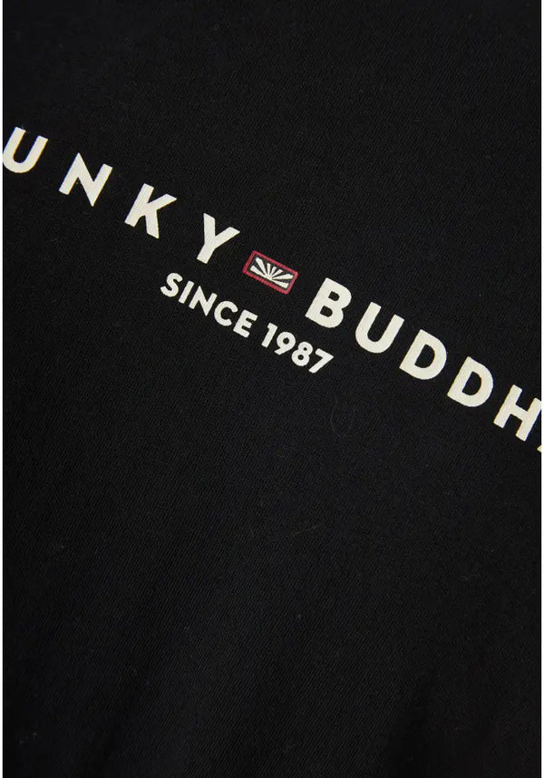 ΜΑΚΡΥΜΑΝΙΚΗ ΜΠΛΟΥΖΑ FUNKY BUDDHA ΜΕ ΤΥΠΩΜΑ ΣΤΟ ΣΤΗΘΟΣ ΜΑΥΡΗ