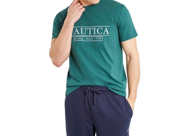 T-SHIRT NAUTICA ΜΕ ΚΕΝΤΗΜΕΝΟ ΛΟΓΟΤΥΠΟ ΠΡΑΣΙΝΗ